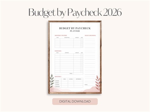 Budget by Paycheck Planner – Printable PDF for Monthly Budgeting, Expense Tracking, and Savings Goals - Etsy