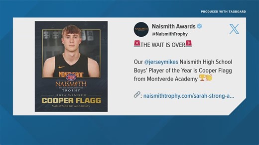 Maine's Cooper Flagg named best high school basketball player
