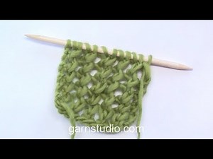 How to knit a basic lace pattern with 1 yo, K2 together