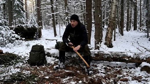 He built a bed from logs in the wild - seconds later it started to shift