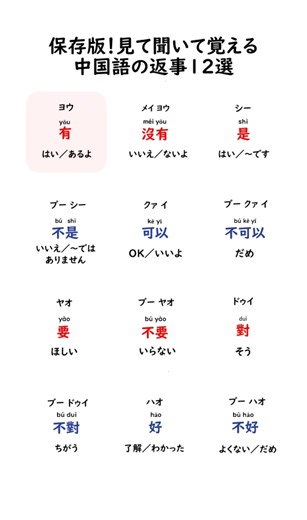 初心者向けの中国語返事フレーズ12選
