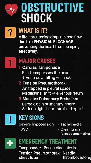 Causes , signs , and treatment of obstructive shock .#shock