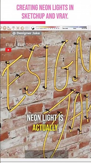 Watch me create neon lights in Sketchup with Vray