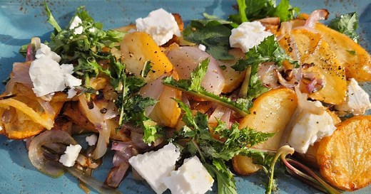 Potato Salad with Wild Greens and Feta from Life of Loi