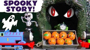 Thomas and Friends Spooky Halloween Prank with Tom Moss and monsters in the Tunnel