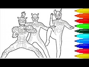 Ultraman Series Zero Bandai Heroes Coloring Pages | Colouring Pages for Kids with Colored Markers