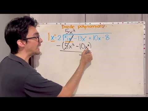 Dividing a polynomial by a binomial: long division method - Quick explanation & example