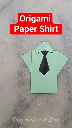 Easy Origami Paper Shirt | Simple Paper Craft Idea #Shorts #diy #craft