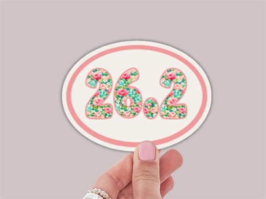 Marathon Sticker or Magnet | 26.2 Race Decal | Personalized Running Gift | Floral Runner Sticker | Car Magnet - Etsy