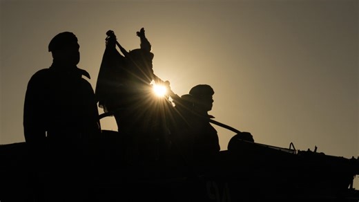 Lone piper plays at Gold Beach on D-Day 80th anniversary