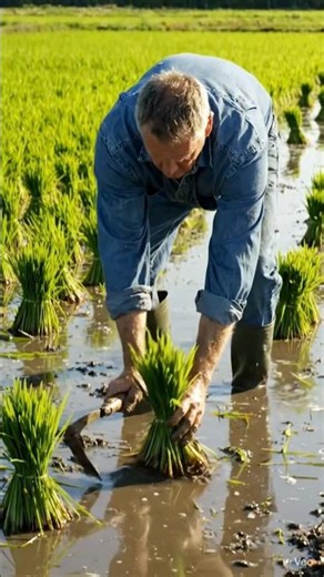 🌾 Amazing Rice Farming Process | Traditional Paddy Planting