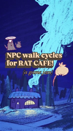 made a rat cafe sim with a friend in 2 weeks (for a game jam!) I did the art… here are the npcs i designed for it 🐱 Feel free to check it out (its been mostly debugged i think LOL) #videogames #npc #cats #characterdesign #animation