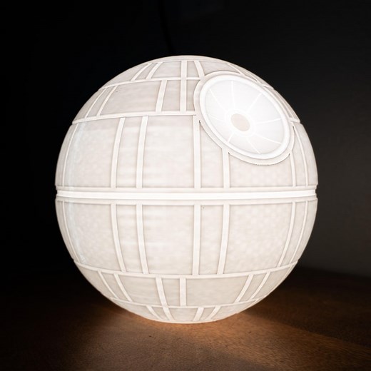 LIGHT UP 3D Printed Death Star | Desk Lamp or Christmas Tree Topper - Etsy