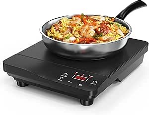 Induction Cooktop,1800W Portable Induction Burner & 10 Inch Fry Pan,110V-120V Hot Plate for Home, Electric Cooktop with 8 Power & 8 Temperature Levels,Timer