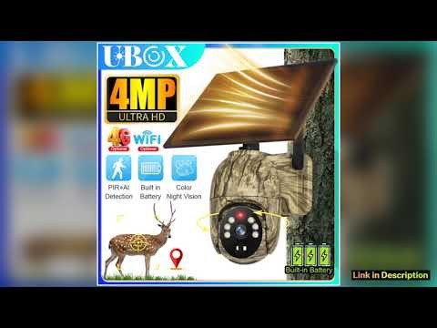 Ubox WiFi Solar Camera 4G LTE Cellular Trail Camera with Solar Panel Security Cam Full Color Night