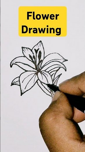 How to draw a beautiful Flower / Easy Flower drawing