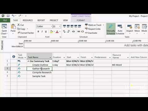How to Organize Tasks in Microsoft Project 2013 Tutorial
