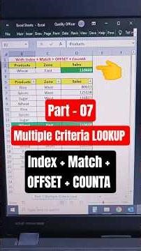 😱 Part - 07 Multiple Criteria LOOKUP | Index + Match + OFFSET + COUNTA | Excel Formula Combination
