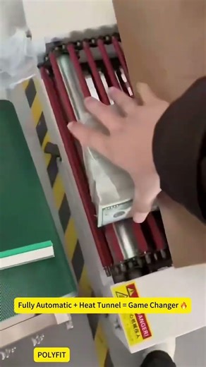 Fully automatic banknote packing solution Shrink wrap + heat tunnel #banking #automation #money