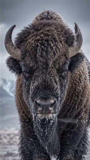 This Giant Bison Refuses to Fall Before the Storm #wildlife #animaldocumentary #naturallife