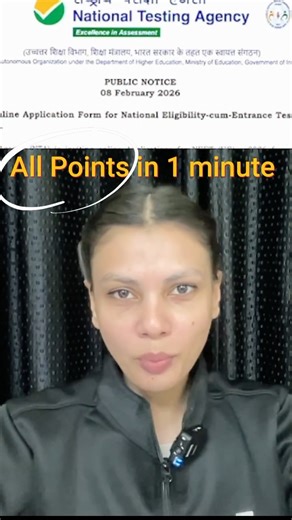 Tamanna Chaudhary on Instagram: "NEET 2026 Application form out - Quick Summary of Public notice in 1 minute ⏰🔥 . . 🚀Share with more NEET Aspirants . . . . . . . . . . . . . . #exam #neet #neet2026 #neet2025 crashcourse neetphysics iit jee explorepage meta bollywood trending trendingaudio meta school maths physics nta nmc neetug tips neetteachers ( neet physics , neet most important chapters , neet application form, nta, neet most important questions, neet books , neet books pdfs , free pdfs f