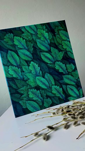 1.6M views · 46K reactions | Deep green Easy leaves painting #HappyNewWeek #backtowork #heatwave #paintings #painting #art #AmaZing #acrylic #colorful #gifts #easy #fypシ゚ #fypシ゚viralシ #viralshort #trending #Art #Artist #fbreels #reelsfb #america #cr7 #DIYCrafts #crafty #reelsvideo #viralvideo #ad #colors #drawings #acrylicart #fbyシvideo | Art world 1996 | Facebook