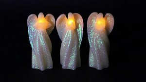 Watch Lavish Home LED Angel Candles with Remote Control-Set of 3 Glitter Detailed, Real Wax Realistic on Amazon Live