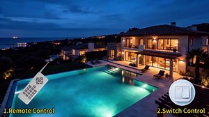 LED Pool Light Bulb for Inground Pool with Remote Control, Swimming Pool Led Lights 12 Color Changing Above Ground Pool Led Lights E26 Base for Inground Swimming Pools Lighting, Black/Blue