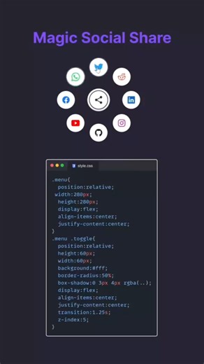 #video #coding #css Magic Social Share Button UI 😍🔥 #shorts #webdesign #frontend #webdev