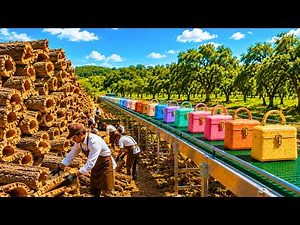 How Millions of Cork Barks Become Luxury Cork Leather Bags | Full Factory Process