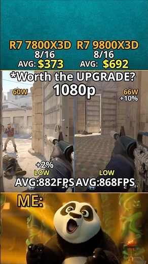 RYZEN 7 7800X3D vs RYZEN 7 9800X3D — Which One Actually Worth? 1080p Test #benchmark #pcgaming #cpu