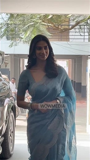 Beautiful #meenakshichaudhary 💗At #￼ anaganagaokaraju Movie Promotions