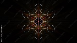 Metatrons Cube Animation Looping and Zooming In and Out Stock Video