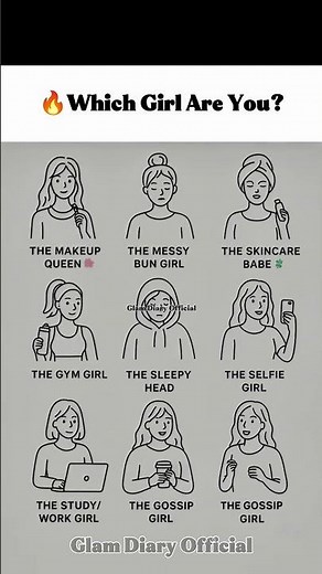 Which Girl Are You-Fun Personality Types Quiz #WhichOneAreYou #GirlTypes #Personality