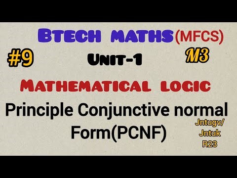 || Unit-1||MFCS||M3||Normal forms||Principle Conjunctive Normal Form(PCNF)