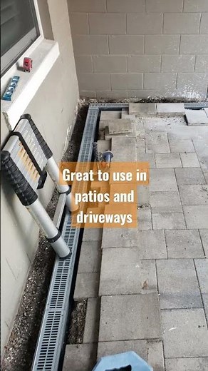 Channel drain in a pool patio| Drainage solutions| Channel drain installation video Linked below⬇️⬇️