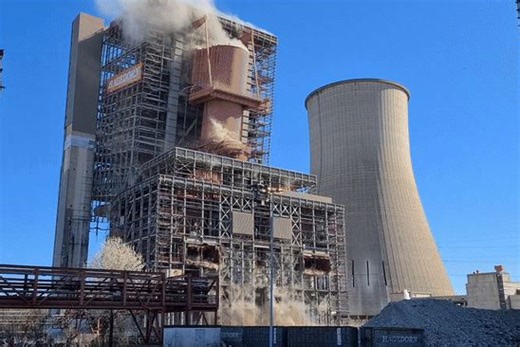 Coal Plant Comes Crashing Down in Germany During Controlled Demolition