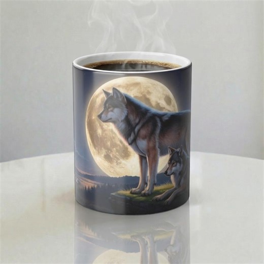 Wolf Mug for Dad Father’s Day Mug Alpha Dad Gift Heat Changing Coffee Mug Loyal Father Fierce Protector Mug Birthday Gift for Him - Etsy