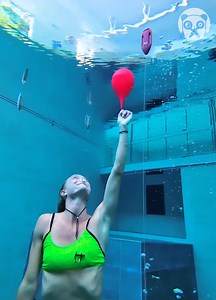 111K views · 160 reactions | Can you blow up a balloon underwater? Partner: alessia.zecchini IG: https://www.instagram.com/alessia.zecchini | Crafty Panda | Facebook