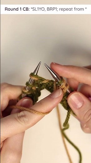 How to Work a Brioche Color B Round Using the Contrasting Color #knittting #ravelry