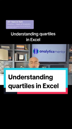 understanding quartiles in Excel. #dataanalystbeginner #businessanalysttraining #businessintelligence #businessanalysttraining #businessanalyst #breakintoanalytics #dataanalyticscertification #dataanalyticscertificate #longervideos #dataanalyst #dataanalytics #srdataanalyst #excel