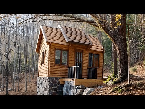 A man builds an amazing HOUSE ON A STEEP MOUNTAIN | Start to finish
