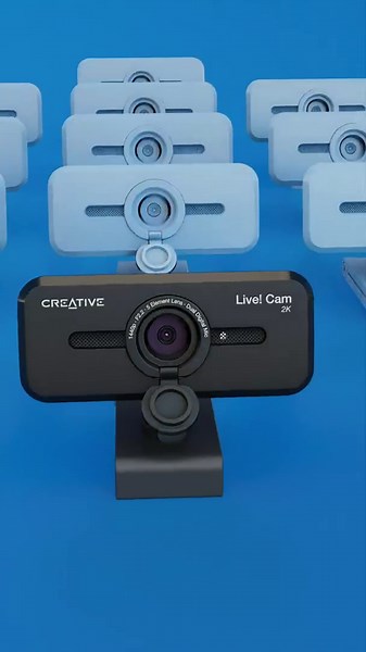 Creative Live! Cam Sync V3 2K QHD USB Webcam with 4X Digital Zoom (4 Zoom Modes from Wide Angle to Narrow Portrait View), Privacy Lens, 2 Mics, for PC and Mac…