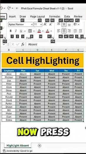 How To HighLight Cells In Excel #excel #exceltips #exceltrick #exceltutorial