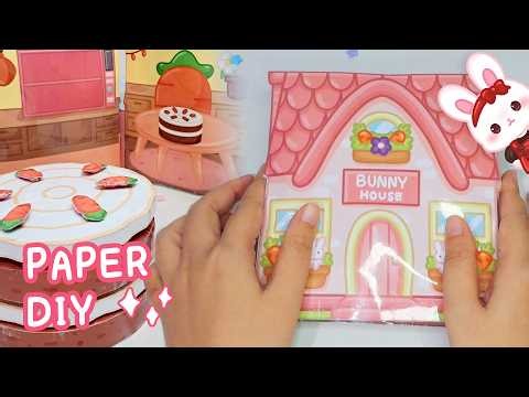 DIY Kawaii Bunny Squishy Book & Carrot Cake Paper Squishy 🥕✨ | Paper Craft Tutorial & Free Templates