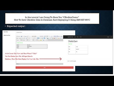 "CKeditor Demo" | Save ckeditor Data In Database and Displaying It | Part-1