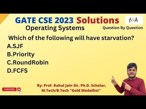 GATE CS 2023 Solutions | Operating System | Starvation in Scheduling Algorithm, Detailed Explanation