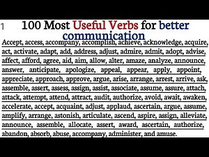 100 Most Useful Verbs In English with Their Meanings and Examples | Basic English Speaking