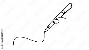 One line hand writing continuous line drawing hand with pen line art illustration