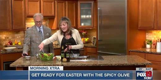 Making an Easter salad with the Spicy Olive